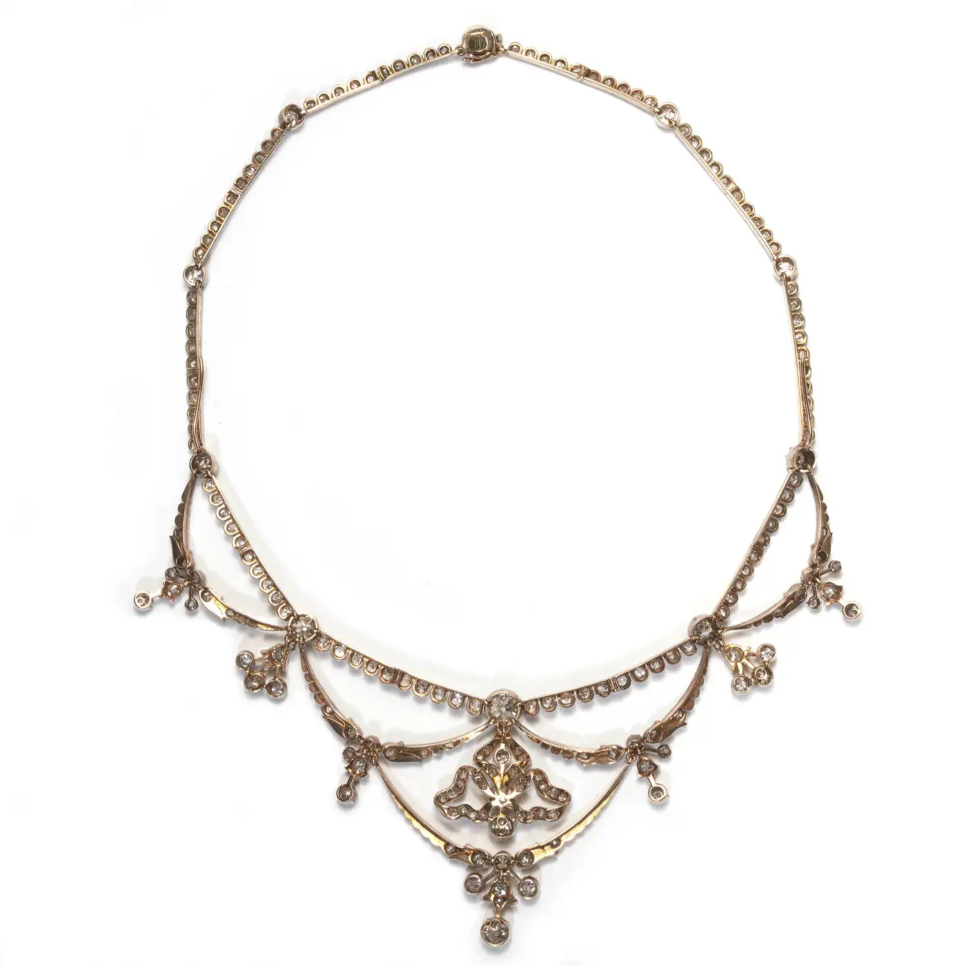 Edwardian Bow Motif Diamond Tiara Necklace Set (16 Carats) - Image 8