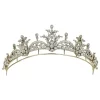 Floral Garland Natural Diamond Tiara Necklace Set (18.50 Carats)