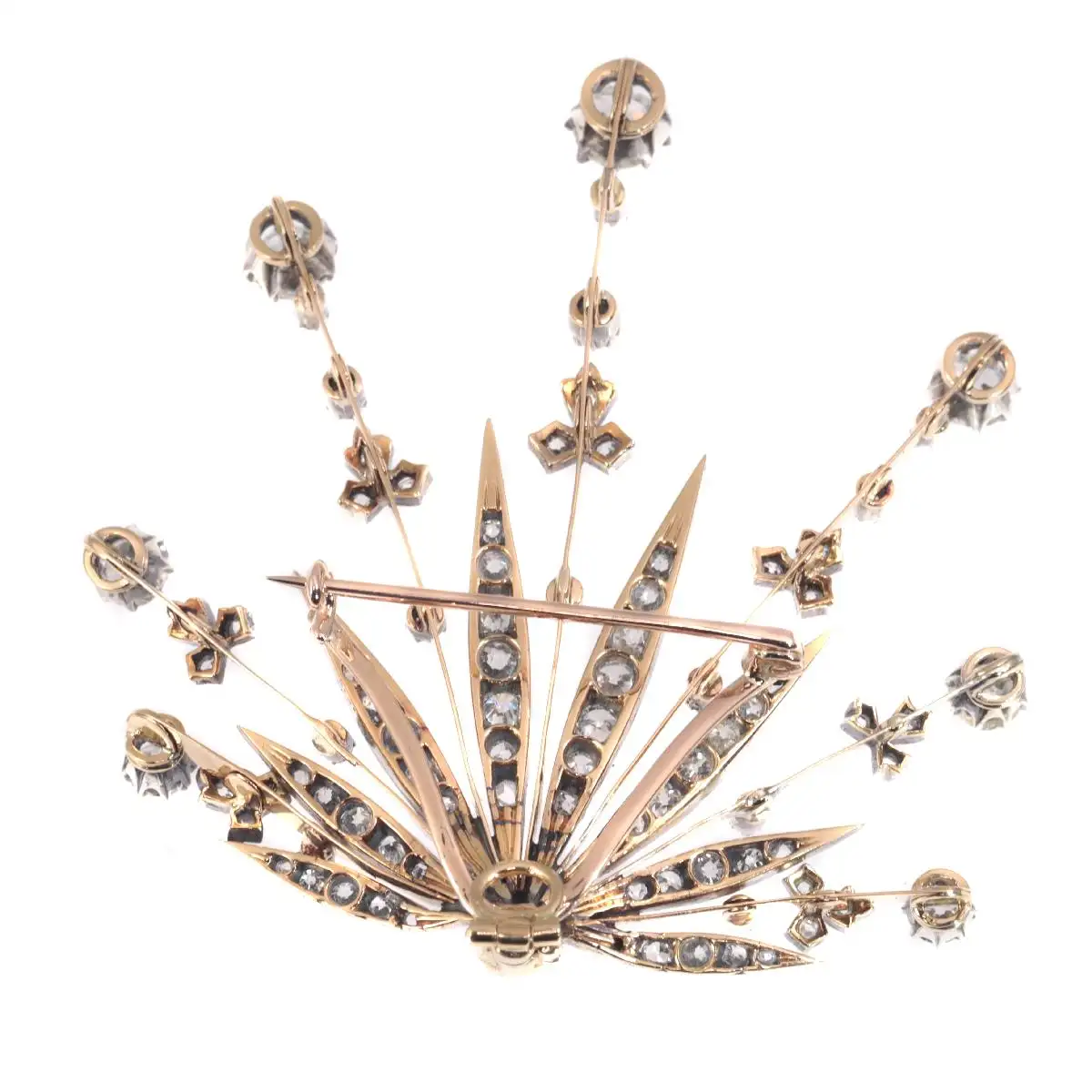 Victorian Diamond Starburst Aigrette Headband Tiara Necklace Set (6.75 Carats) - Image 3