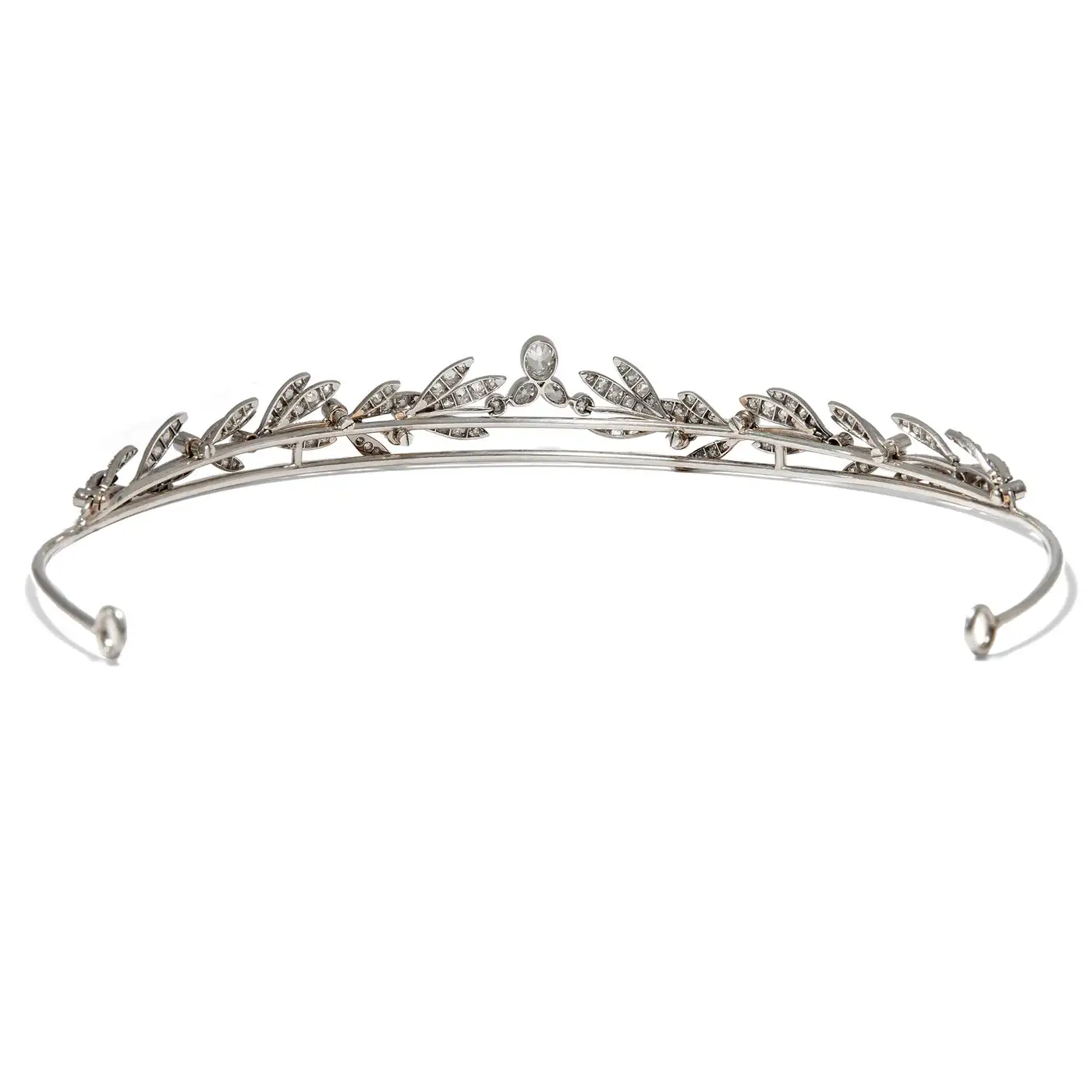 Diamond Laurel Wreath Headband Tiara Necklace Set (16.02 Carats) - Image 13