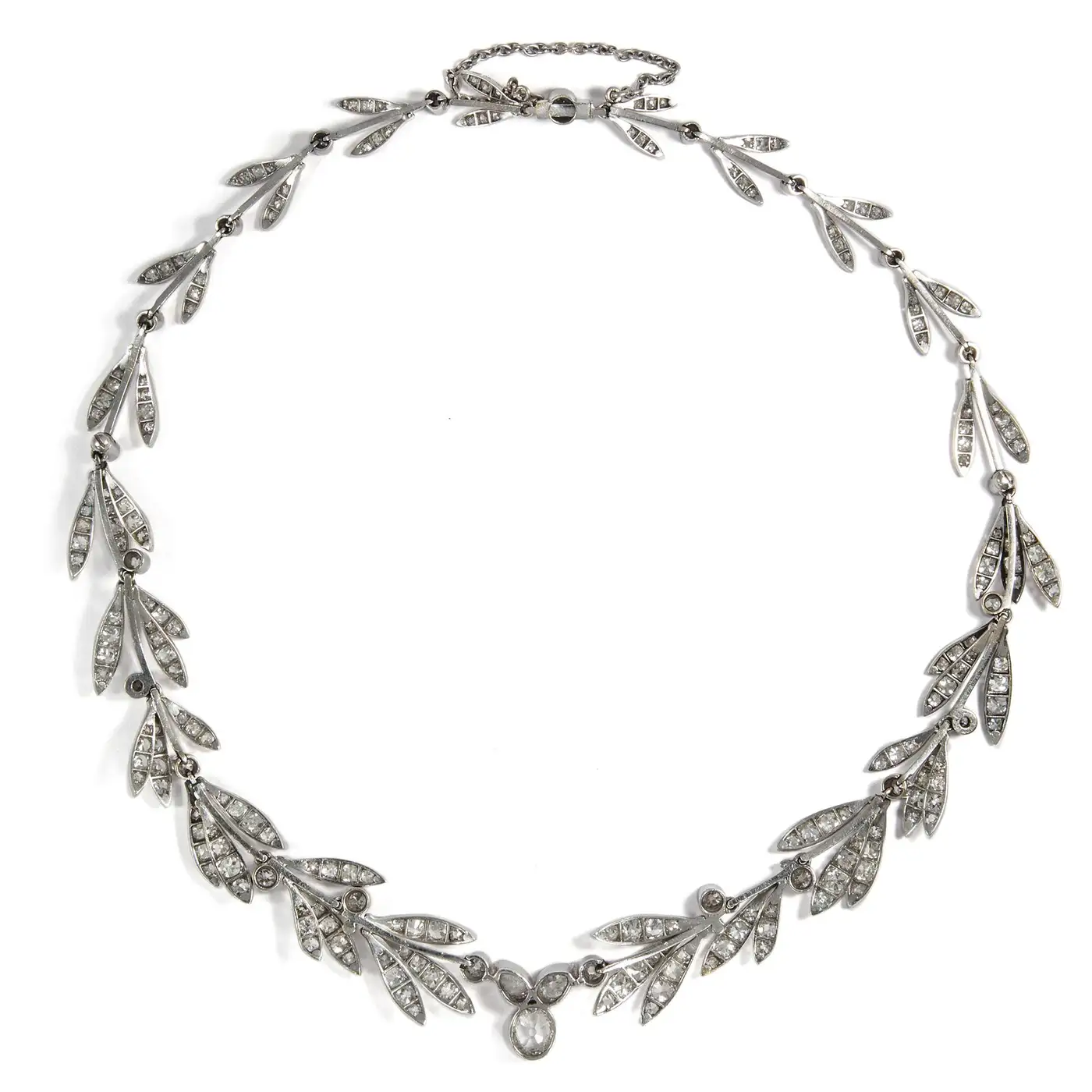 Diamond Laurel Wreath Headband Tiara Necklace Set (16.02 Carats) - Image 3