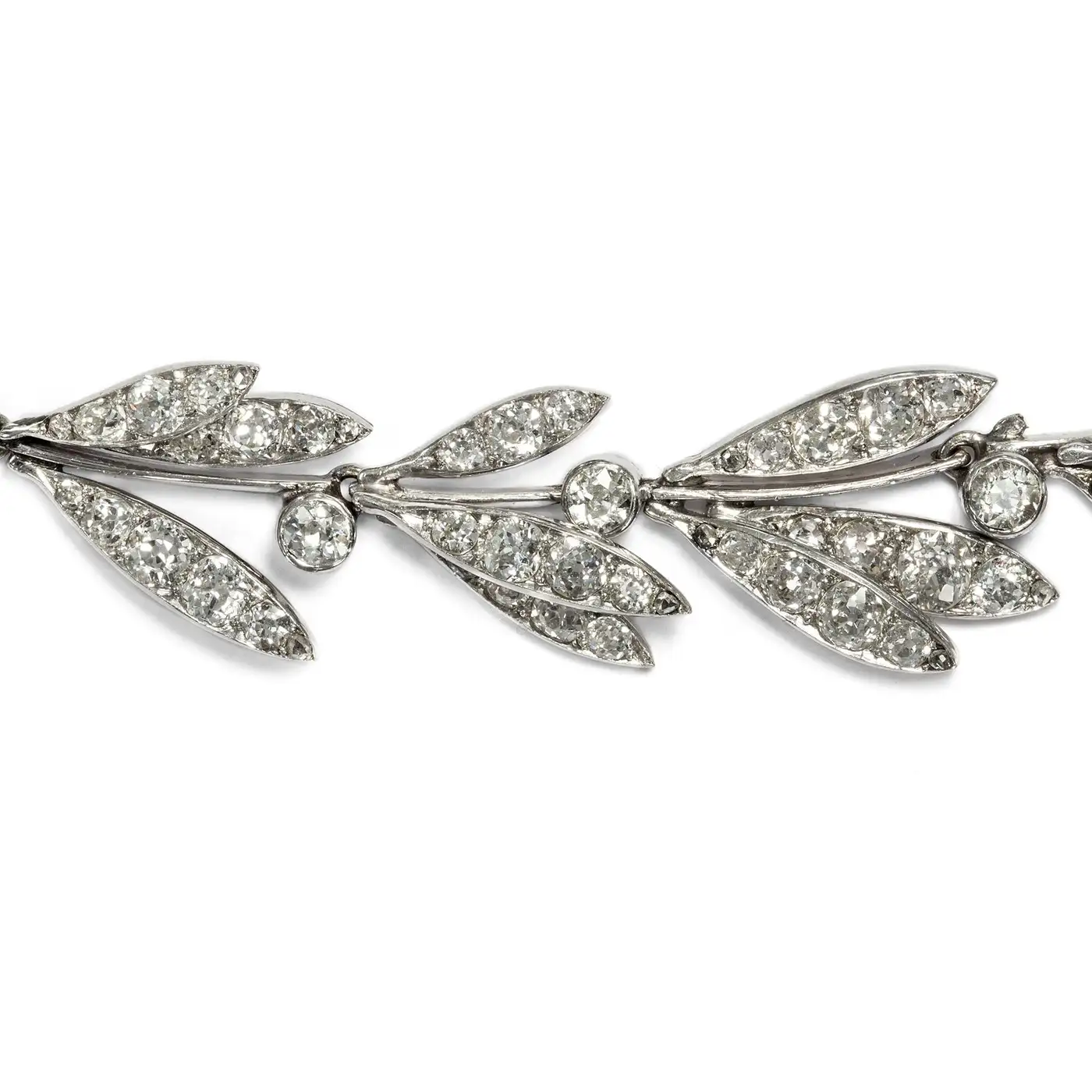 Diamond Laurel Wreath Headband Tiara Necklace Set (16.02 Carats) - Image 6