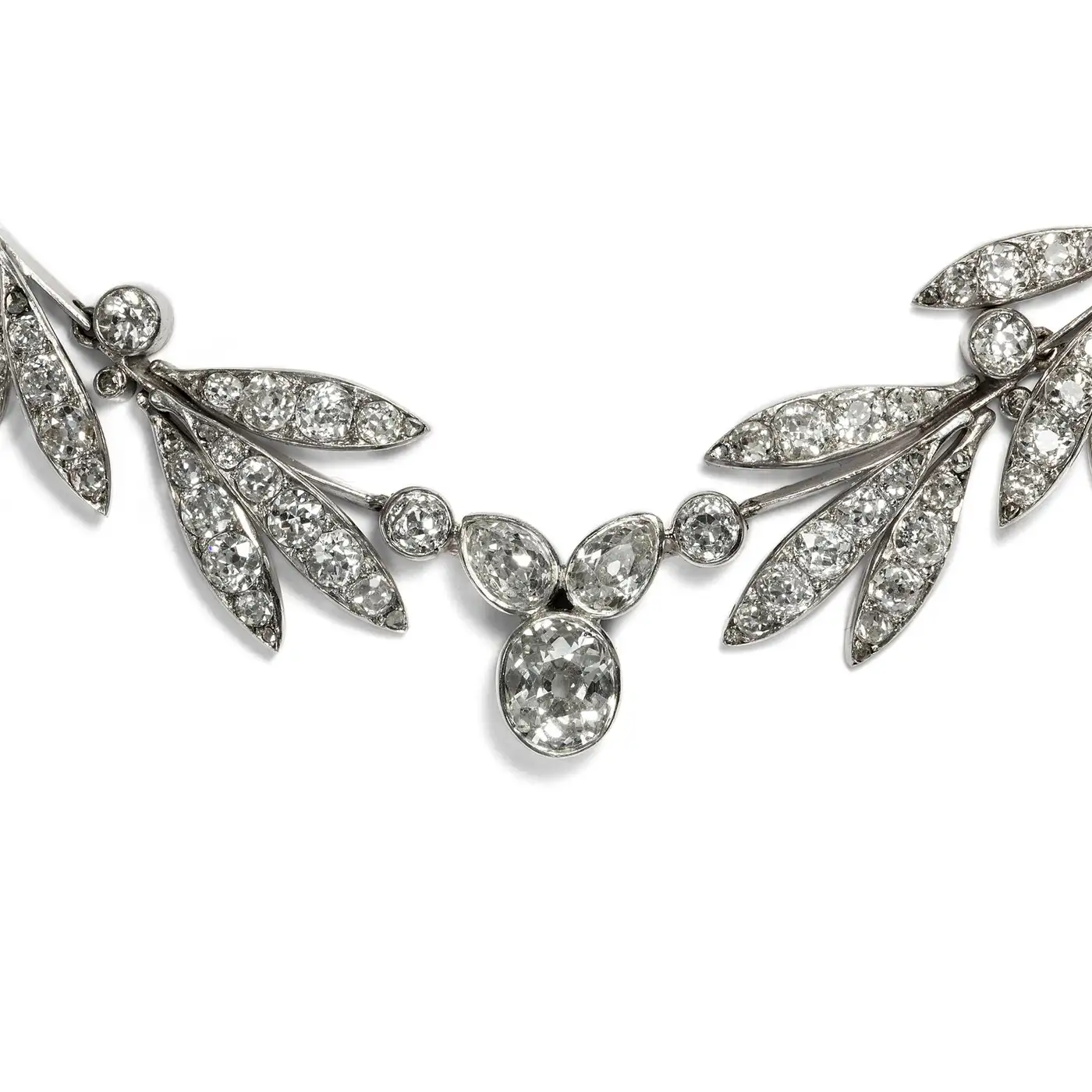 Diamond Laurel Wreath Headband Tiara Necklace Set (16.02 Carats) - Image 7